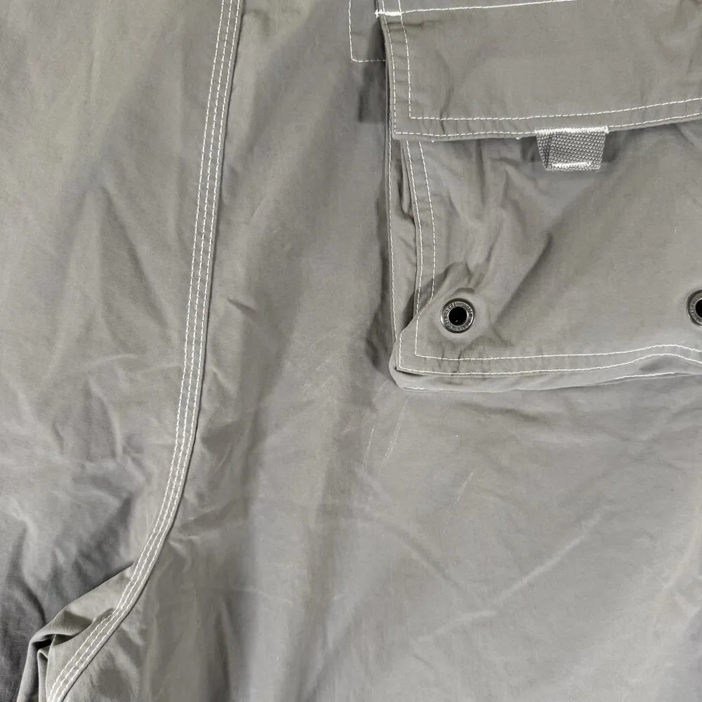 J. Crew Swim Trunks Men's 34 Grey Tie Cargo Pockets Original Longboard
